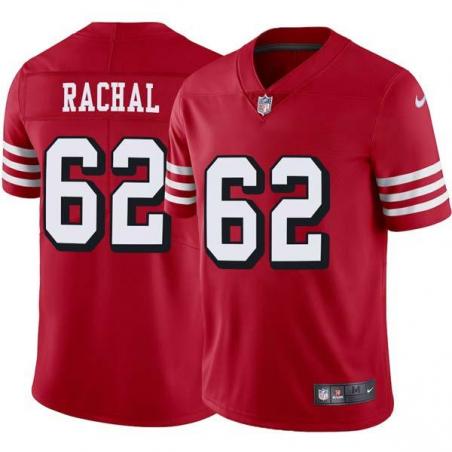 Red Throwback Chilo Rachal 49ers Jersey Custom Sewn-on Patches Mens Womens Youth