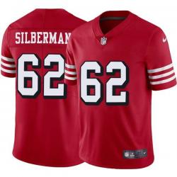 Red Throwback Ian Silberman 49ers Jersey Custom Sewn-on Patches Mens Womens Youth