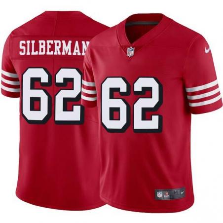 Red Throwback Ian Silberman 49ers Jersey Custom Sewn-on Patches Mens Womens Youth