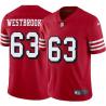 Red Throwback Ethan Westbrooks 49ers Jersey Custom Sewn-on Patches Mens Womens Youth