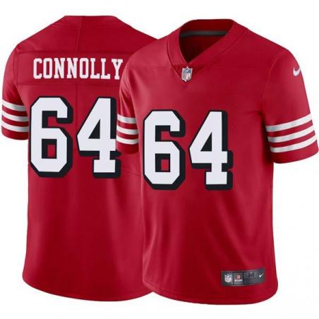 Red Throwback Ted Connolly 49ers Jersey Custom Sewn-on Patches Mens Womens Youth