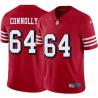 Red Throwback Ted Connolly 49ers Jersey Custom Sewn-on Patches Mens Womens Youth