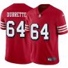 Red Throwback Michael Durrette 49ers Jersey Custom Sewn-on Patches Mens Womens Youth