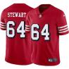 Red Throwback Daleroy Stewart 49ers Jersey Custom Sewn-on Patches Mens Womens Youth