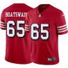 Red Throwback Harry Boatswain 49ers Jersey Custom Sewn-on Patches Mens Womens Youth