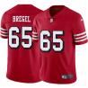 Red Throwback Jeff Bregel 49ers Jersey Custom Sewn-on Patches Mens Womens Youth