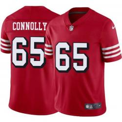 Red Throwback Ted Connolly 49ers Jersey Custom Sewn-on Patches Mens Womens Youth