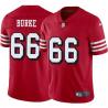 Red Throwback Don Burke 49ers Jersey Custom Sewn-on Patches Mens Womens Youth