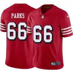 Red Throwback Limbo Parks 49ers Jersey Custom Sewn-on Patches Mens Womens Youth