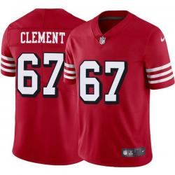 Red Throwback Anthony Clement 49ers Jersey Custom Sewn-on Patches Mens Womens Youth