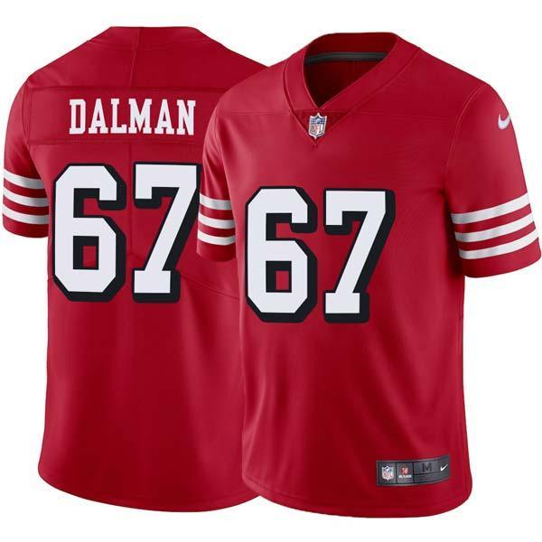 Red Throwback Chris Dalman 49ers Jersey Custom Sewn-on Patches Mens Womens Youth