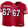 Red Throwback Chris Dalman 49ers Jersey Custom Sewn-on Patches Mens Womens Youth