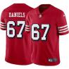 Red Throwback Darrion Daniels 49ers Jersey Custom Sewn-on Patches Mens Womens Youth