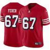 Red Throwback Nick Feher 49ers Jersey Custom Sewn-on Patches Mens Womens Youth