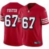 Red Throwback Roy Foster 49ers Jersey Custom Sewn-on Patches Mens Womens Youth