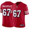 Red Throwback John Macaulay 49ers Jersey Custom Sewn-on Patches Mens Womens Youth