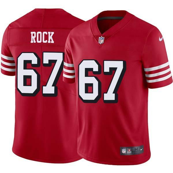 Red Throwback Walt Rock 49ers Jersey Custom Sewn-on Patches Mens Womens Youth