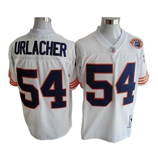 Brian Urlacher Chicago Football Jersey - Chicago #54 Football Jersey(White Throwback with Bear Patch)