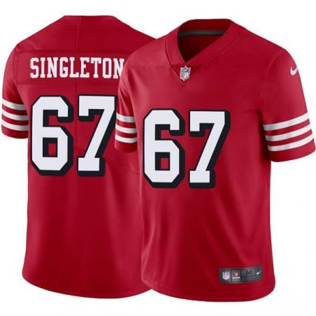 Red Throwback Ron Singleton 49ers Jersey Custom Sewn-on Patches Mens Womens Youth