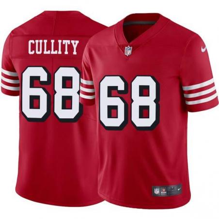 Red Throwback Dave Cullity 49ers Jersey Custom Sewn-on Patches Mens Womens Youth