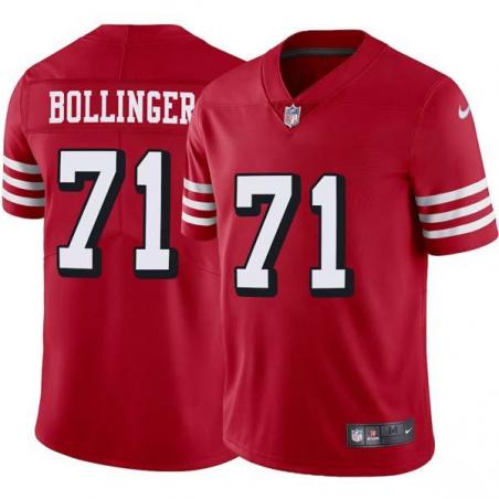 Red Throwback Brian Bollinger 49ers Jersey Custom Sewn-on Patches Mens Womens Youth