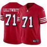 Red Throwback Verl Lillywhite 49ers Jersey Custom Sewn-on Patches Mens Womens Youth