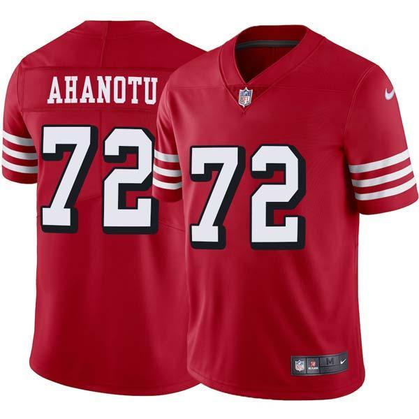 Red Throwback Chidi Ahanotu 49ers Jersey Custom Sewn-on Patches Mens Womens Youth