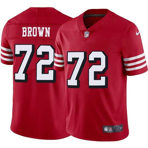 Red Throwback Jamie Brown 49ers Jersey Custom Sewn-on Patches Mens Womens Youth