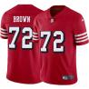 Red Throwback Jamie Brown 49ers Jersey Custom Sewn-on Patches Mens Womens Youth