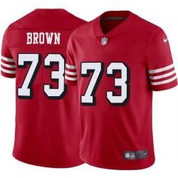 Red Throwback Hardy Brown 49ers Jersey Custom Sewn-on Patches Mens Womens Youth