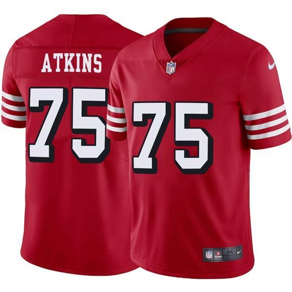 Red Throwback James Atkins 49ers Jersey Custom Sewn-on Patches Mens Womens Youth