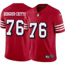 Red Throwback Nate Hobgood-Chittick 49ers Jersey Custom Sewn-on Patches Mens Womens Youth