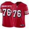 Red Throwback Nate Hobgood-Chittick 49ers Jersey Custom Sewn-on Patches Mens Womens Youth