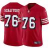 Red Throwback Kirk Scrafford 49ers Jersey Custom Sewn-on Patches Mens Womens Youth