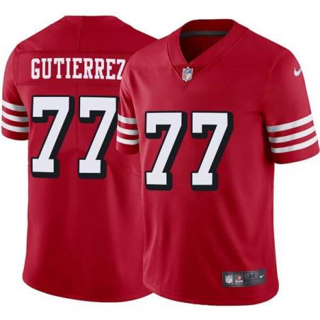 Red Throwback Alfredo Gutierrez 49ers Jersey Custom Sewn-on Patches Mens Womens Youth