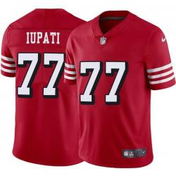 Red Throwback Mike Iupati 49ers Jersey Custom Sewn-on Patches Mens Womens Youth