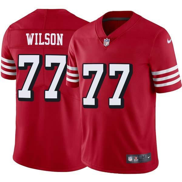 Red Throwback Karl Wilson 49ers Jersey Custom Sewn-on Patches Mens Womens Youth