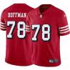 Red Throwback Gary Hoffman 49ers Jersey Custom Sewn-on Patches Mens Womens Youth