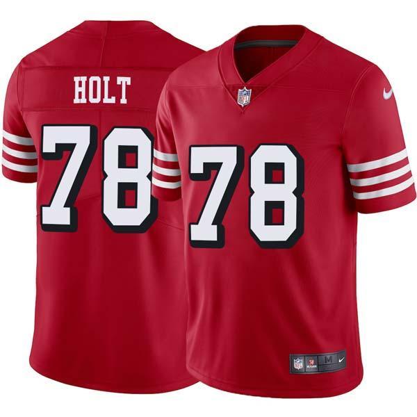 Red Throwback Pierce Holt 49ers Jersey Custom Sewn-on Patches Mens Womens Youth