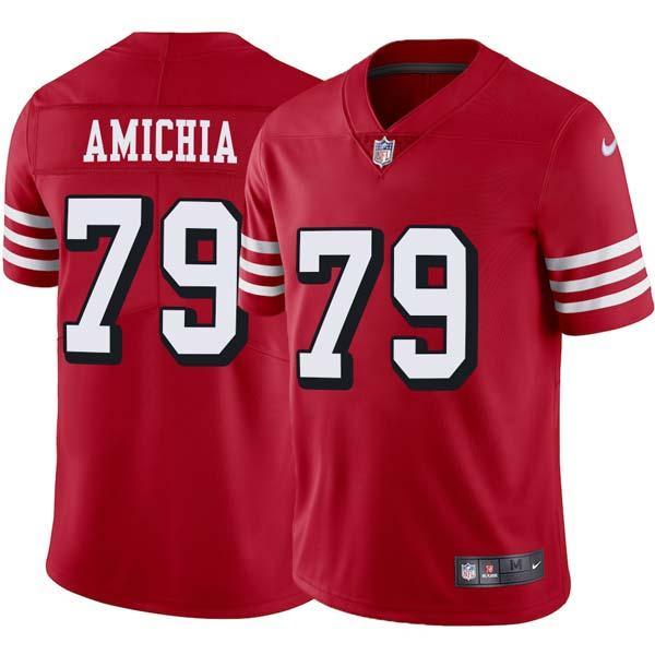 Red Throwback Kofi Amichia 49ers Jersey Custom Sewn-on Patches Mens Womens Youth