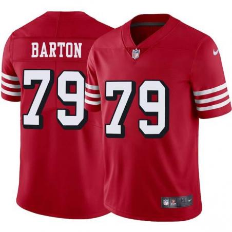 Red Throwback Harris Barton 49ers Jersey Custom Sewn-on Patches Mens Womens Youth