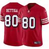 Red Throwback Mike Bettiga 49ers Jersey Custom Sewn-on Patches Mens Womens Youth