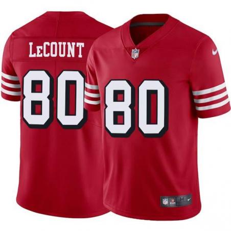 Red Throwback Terry LeCount 49ers Jersey Custom Sewn-on Patches Mens Womens Youth