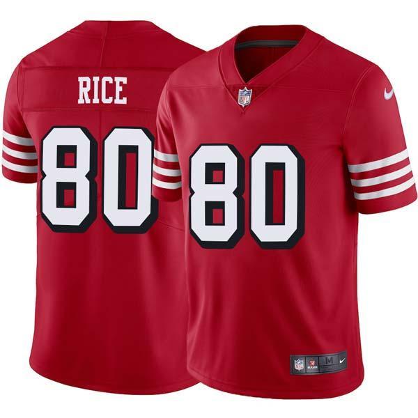 Red Throwback Jerry Rice 49ers Jersey Custom Sewn-on Patches Mens Womens Youth