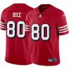 Red Throwback Jerry Rice 49ers Jersey Custom Sewn-on Patches Mens Womens Youth