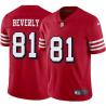 Red Throwback Ed Beverly 49ers Jersey Custom Sewn-on Patches Mens Womens Youth