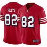 Red Throwback Brian Peets 49ers Jersey Custom Sewn-on Patches Mens Womens Youth