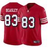 Red Throwback Terry Beasley 49ers Jersey Custom Sewn-on Patches Mens Womens Youth