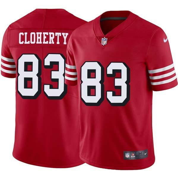 Red Throwback Colin Cloherty 49ers Jersey Custom Sewn-on Patches Mens Womens Youth