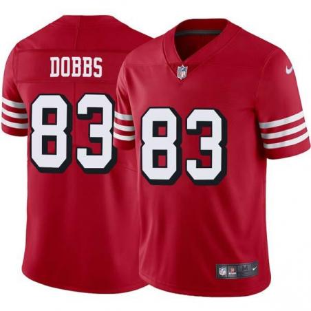 Red Throwback Demarcus Dobbs 49ers Jersey Custom Sewn-on Patches Mens Womens Youth